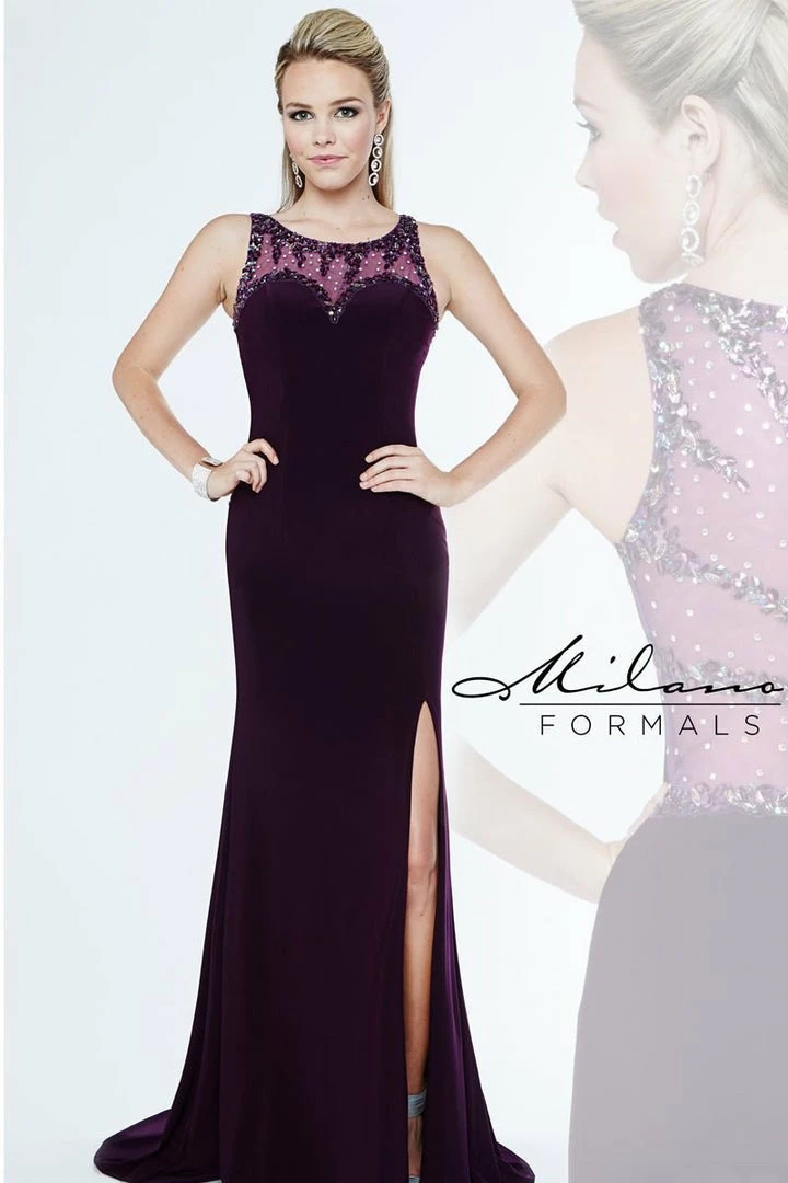 In Stock Milano Formals 1855 Size 0 Prom Dress Pageant Gown Formal High Neck Slit 3 In Stock Milano Formals 1855 Size 0 Prom Dress Pageant Gown Formal High Neck Slit