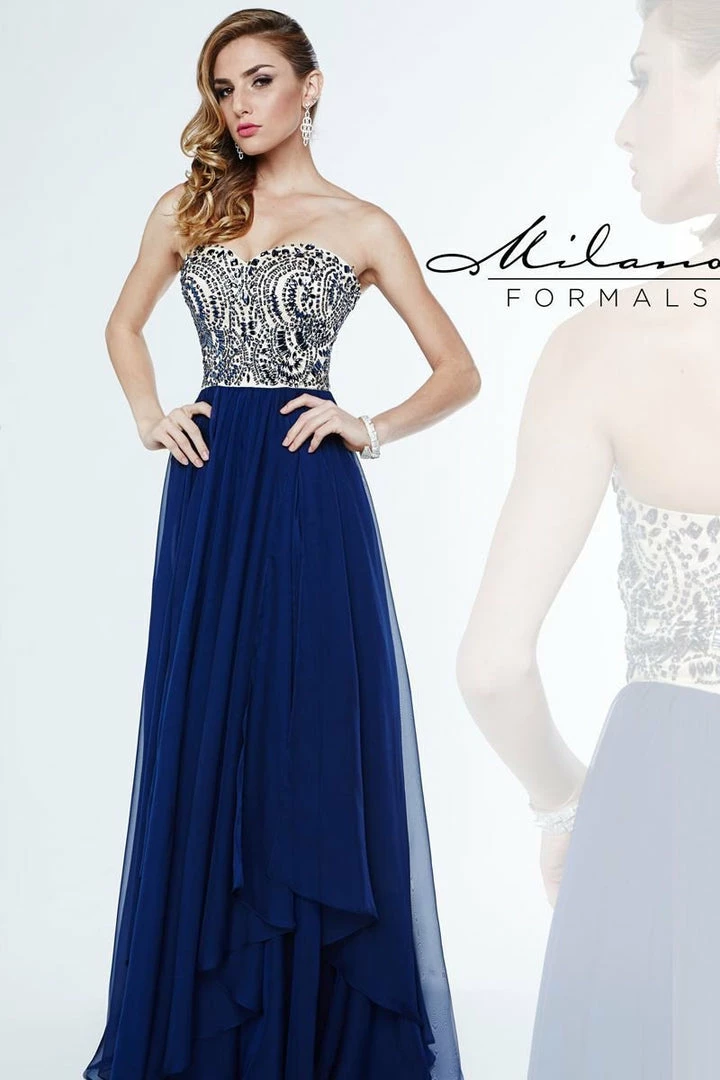 In Stock Milano Formals 1870 Size 4 Long Navy Chiffon Prom Dress Formal Gown Backless Dresses 3 In Stock Milano Formals 1870 Size 4 Long Navy Chiffon Prom Dress Formal Gown Backless Dresses