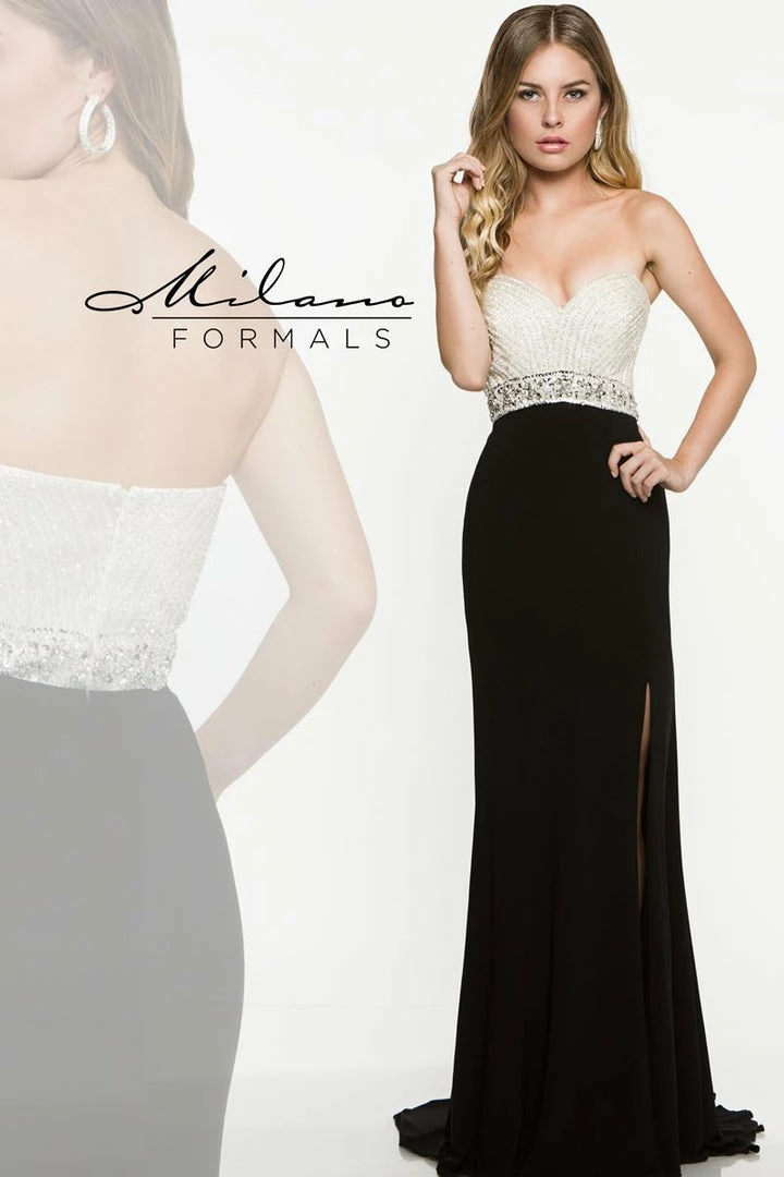 In Stock Milano Formals E1871 Sweetheart Strapless Gown In Black Size 4 3 In Stock Milano Formals E1871 Sweetheart Strapless Gown In Black Size 4