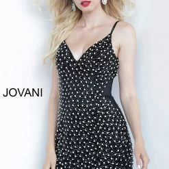Jovani 000476 Short Fitted Cocktail Prom Dress Embellished Homecoming Gown Crystal
