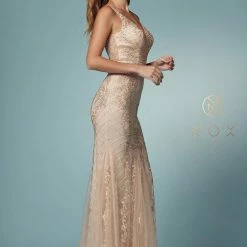 In Stock Mermaid Dresses Nox Anabel A398 Size 4, 8 Long Embellished Lace Formal Evening Gown Prom Dress Wedding Guest