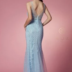 In Stock Mermaid Dresses Nox Anabel A398 Size 4, 8 Long Embellished Lace Formal Evening Gown Prom Dress Wedding Guest
