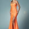 In Stock Nox Anabel T481 Size 6 Long Fitted Jersey Prom Dress Backless Corset Slit Formal Gown Train Backless Dresses