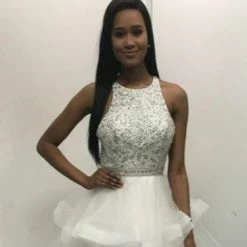 Jovani 00461 Embellished Bodice Prom Dress Ball Gown Ruffle Layers Pageant Gown