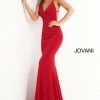 Jovani 00512 V Neckline Fitted Mermaid Prom Dress Open Back Evening Gown Pageant Dress