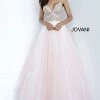 Jovani 00580 Blush Beaded Bodice Tie Back Prom Dress Ball Gown Ballgown Dresses