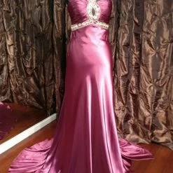 In Stock Jasz Couture Satin Prom Dress 4575 Purple Size 4 Pageant Gown Evening Backless Dresses