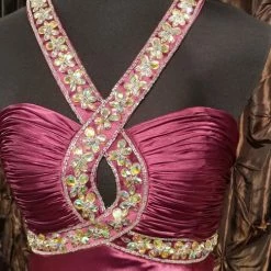 In Stock Jasz Couture Satin Prom Dress 4575 Purple Size 4 Pageant Gown Evening Backless Dresses