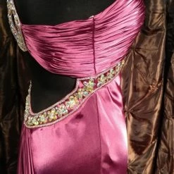 In Stock Jasz Couture Satin Prom Dress 4575 Purple Size 4 Pageant Gown Evening Backless Dresses