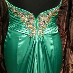 In Stock CLEARANCE Xcite Prom Dress 30262 Emerald Size 4 Satin Crystal Halter Pageant Train 11 In Stock CLEARANCE Xcite Prom Dress 30262 Emerald Size 4 Satin Crystal Halter Pageant Train