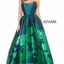 Ballgown Dresses Jovani 02038 Floral Ballgown Long Print Prom Dress Slit Strapless Designer V Points Neckline 25 Ballgown Dresses Jovani 02038 Floral Ballgown Long Print Prom Dress Slit Strapless Designer V Points Neckline