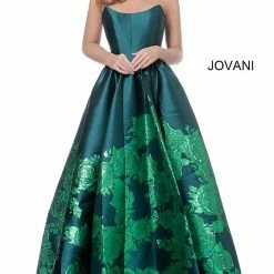 Ballgown Dresses Jovani 02038 Floral Ballgown Long Print Prom Dress Slit Strapless Designer V Points Neckline 26 Ballgown Dresses Jovani 02038 Floral Ballgown Long Print Prom Dress Slit Strapless Designer V Points Neckline