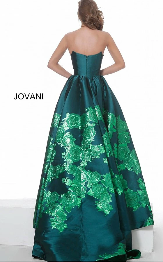 Ballgown Dresses Jovani 02038 Floral Ballgown Long Print Prom Dress Slit Strapless Designer V Points Neckline 15 Ballgown Dresses Jovani 02038 Floral Ballgown Long Print Prom Dress Slit Strapless Designer V Points Neckline
