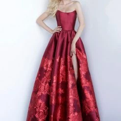 Ballgown Dresses Jovani 02038 Floral Ballgown Long Print Prom Dress Slit Strapless Designer V Points Neckline 19 Ballgown Dresses Jovani 02038 Floral Ballgown Long Print Prom Dress Slit Strapless Designer V Points Neckline