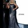 Backless Dresses Jovani 02076 Metallic Prom Dress Evening Gown Long Train Open Back Lace Up Tie