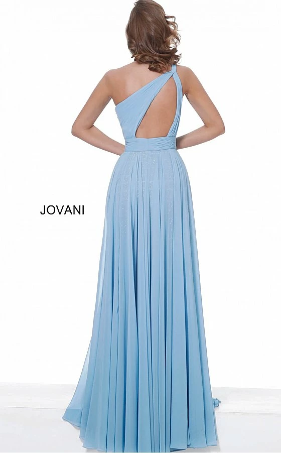 Jovani 02114 Perriwinkle One Shoulder Chiffon Prom Dress 5 Jovani 02114 Perriwinkle One Shoulder Chiffon Prom Dress