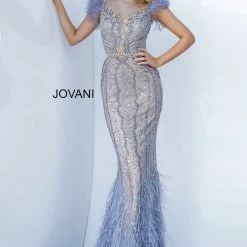 Jovani Couture 02326 Long Feather Mermaid Pageant Dress Mermaid Evening Gown Mermaid Dresses