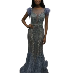 Jovani Couture 02326 Long Feather Mermaid Pageant Dress Mermaid Evening Gown Mermaid Dresses