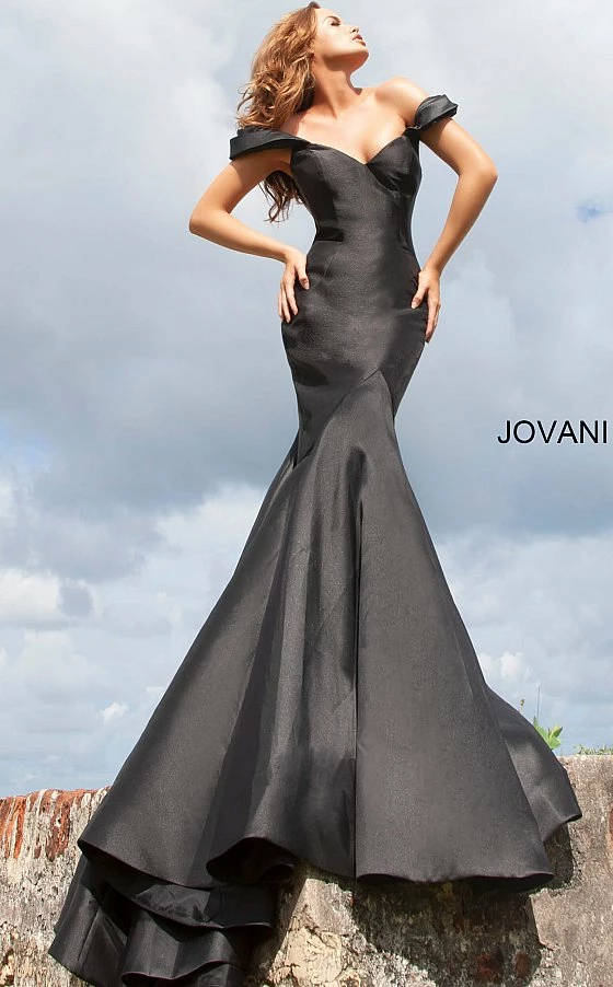 Jovani 02359 Long Off The Shoulder Mermaid Prom Dress Pageant Gown Train 4 Jovani 02359 Long Off The Shoulder Mermaid Prom Dress Pageant Gown Train