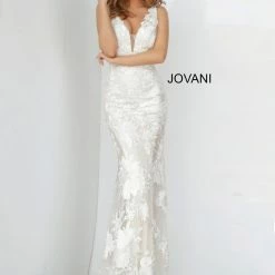 Jovani 02444 Long Floral Lace Plunging Wedding Dress Prom Gown Sexy Sheer Mermaid Dresses 16 Jovani 02444 Long Floral Lace Plunging Wedding Dress Prom Gown Sexy Sheer Mermaid Dresses