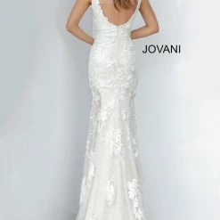 Jovani 02444 Long Floral Lace Plunging Wedding Dress Prom Gown Sexy Sheer Mermaid Dresses 18 Jovani 02444 Long Floral Lace Plunging Wedding Dress Prom Gown Sexy Sheer Mermaid Dresses