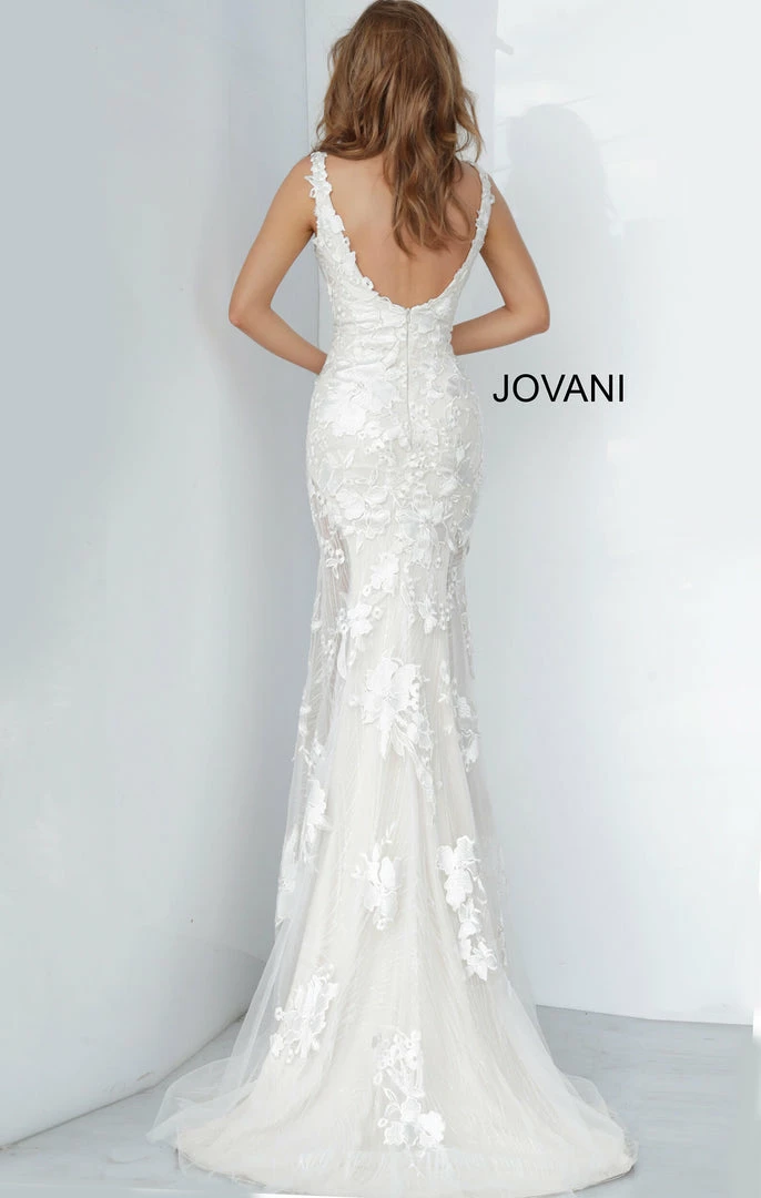 Jovani 02444 Long Floral Lace Plunging Wedding Dress Prom Gown Sexy Sheer Mermaid Dresses 9 Jovani 02444 Long Floral Lace Plunging Wedding Dress Prom Gown Sexy Sheer Mermaid Dresses