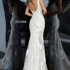 Jovani 02444 Long Floral Lace Plunging Wedding Dress Prom Gown Sexy Sheer Mermaid Dresses 19 Jovani 02444 Long Floral Lace Plunging Wedding Dress Prom Gown Sexy Sheer Mermaid Dresses
