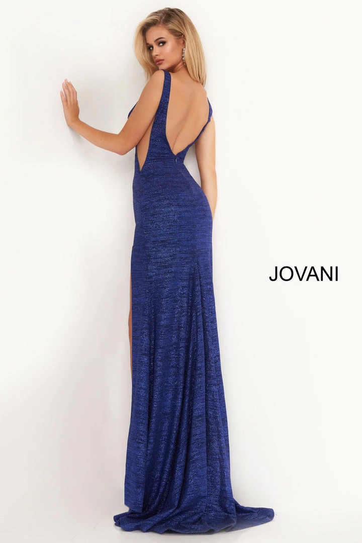 Jovani 02472 Long Fitted Glitter Jersey Prom Dress Sheer V Neck Shimmer Pageant 9 Jovani 02472 Long Fitted Glitter Jersey Prom Dress Sheer V Neck Shimmer Pageant