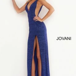 Jovani 02472 Long Fitted Glitter Jersey Prom Dress Sheer V Neck Shimmer Pageant 20 Jovani 02472 Long Fitted Glitter Jersey Prom Dress Sheer V Neck Shimmer Pageant