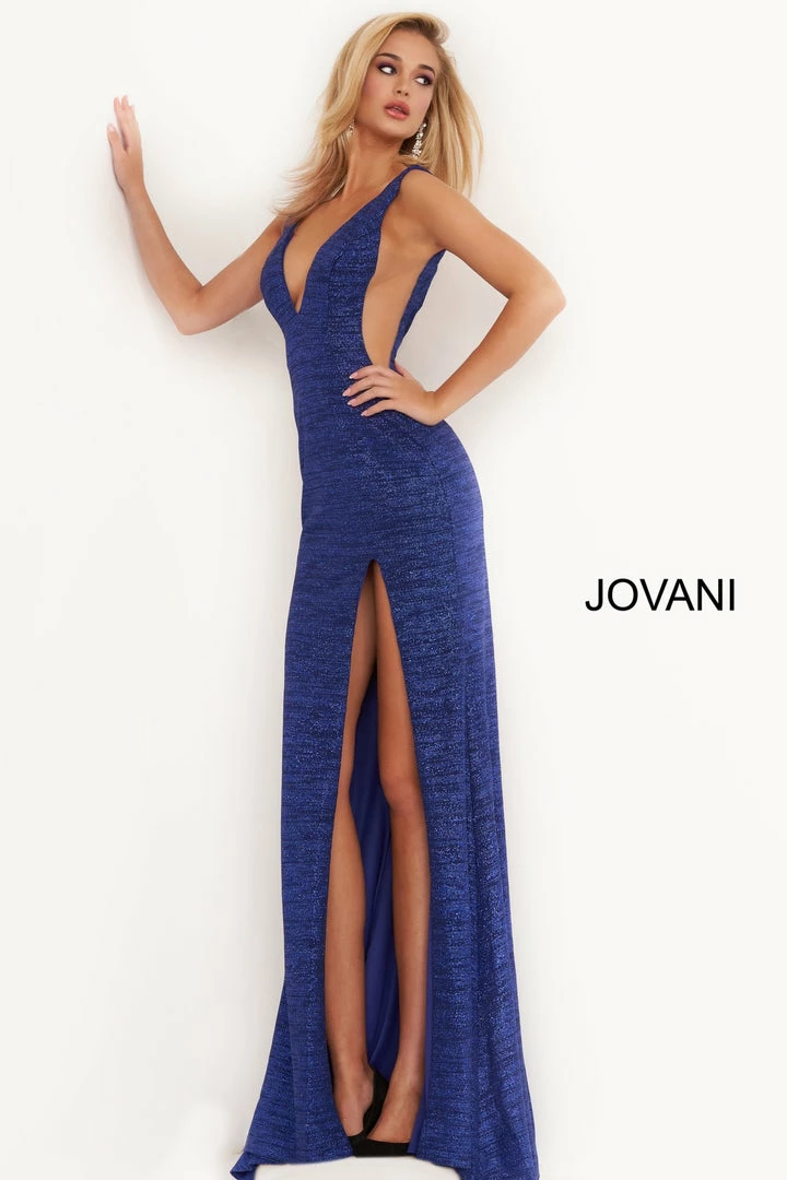 Jovani 02472 Long Fitted Glitter Jersey Prom Dress Sheer V Neck Shimmer Pageant 10 Jovani 02472 Long Fitted Glitter Jersey Prom Dress Sheer V Neck Shimmer Pageant