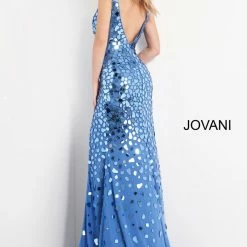 Backless Dresses Jovani 02479 Long Cut Glass V Neck Slit Prom Dress Evening Pageant Gown