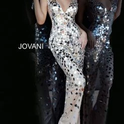 Jovani 02507 Long Cut Glass Prom Jumpsuit Pageant Pant Suit Plunging V Neck Jumpsuits & Rompers