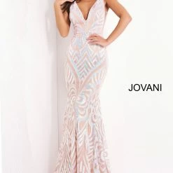 Jovani 02753 Long Fitted Sequin Mermaid Prom Dress V Neckline Pageant Dress Mermaid Dresses