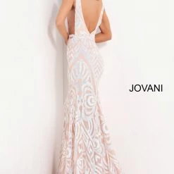 Jovani 02753 Long Fitted Sequin Mermaid Prom Dress V Neckline Pageant Dress Mermaid Dresses