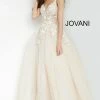 Jovani 02758 Long Sheer Lace Applique A Line Prom Dress Pageant Gown Formal Ballgown Dresses