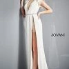 Backless Dresses Jovani 02833 Fitted Romper With Overskirt Side Slit Feather Shoulders Open Back 2 Backless Dresses Jovani 02833 Fitted Romper With Overskirt Side Slit Feather Shoulders Open Back