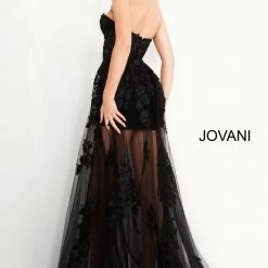 Corset Dresses Jovani 02845 Sheer Corset Maxi Skirt Prom Dress Mini Lace Sexy Formal Gown