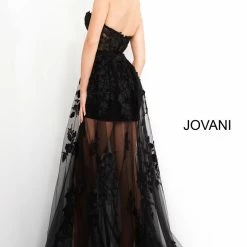 Corset Dresses Jovani 02845 Sheer Corset Maxi Skirt Prom Dress Mini Lace Sexy Formal Gown