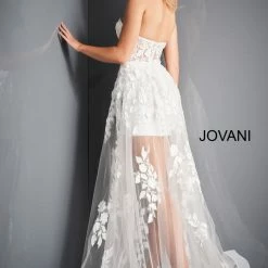 Corset Dresses Jovani 02845 Sheer Corset Maxi Skirt Prom Dress Mini Lace Sexy Formal Gown