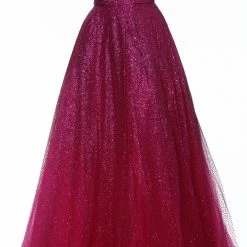 JVN By Jovani Ballgown Dresses Jovani JVN02875 Glitter Ombre Strapless A Line Ballgown Prom Dress Formal Pageant