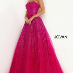 JVN By Jovani Ballgown Dresses Jovani JVN02875 Glitter Ombre Strapless A Line Ballgown Prom Dress Formal Pageant