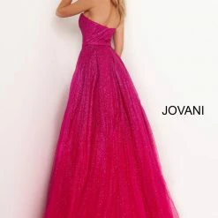 JVN By Jovani Ballgown Dresses Jovani JVN02875 Glitter Ombre Strapless A Line Ballgown Prom Dress Formal Pageant
