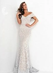 Jovani 02905 Fitted Long Lace Evening Gown Mother Of The Bride Off Shoulder