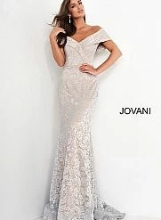 Jovani 02905 Fitted Long Lace Evening Gown Mother Of The Bride Off Shoulder
