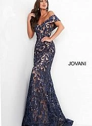 Jovani 02912 Lace Evening Gown Mother Of The Bride Dress Off The Shoulder