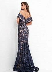 Jovani 02912 Lace Evening Gown Mother Of The Bride Dress Off The Shoulder