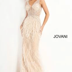 In Stock Jovani 03023 Size 2 Orange Sheer Feather Prom Dress Plunging Neck Wedding Gown Pageant Gown Mermaid Dresses 29 In Stock Jovani 03023 Size 2 Orange Sheer Feather Prom Dress Plunging Neck Wedding Gown Pageant Gown Mermaid Dresses