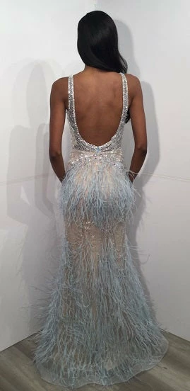 In Stock Jovani 03023 Size 2 Orange Sheer Feather Prom Dress Plunging Neck Wedding Gown Pageant Gown Mermaid Dresses 18 In Stock Jovani 03023 Size 2 Orange Sheer Feather Prom Dress Plunging Neck Wedding Gown Pageant Gown Mermaid Dresses