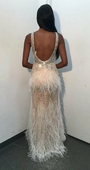 In Stock Jovani 03023 Size 2 Orange Sheer Feather Prom Dress Plunging Neck Wedding Gown Pageant Gown Mermaid Dresses 19 In Stock Jovani 03023 Size 2 Orange Sheer Feather Prom Dress Plunging Neck Wedding Gown Pageant Gown Mermaid Dresses