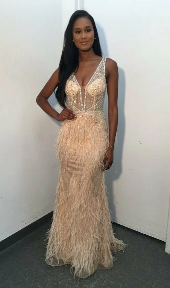 In Stock Jovani 03023 Size 2 Orange Sheer Feather Prom Dress Plunging Neck Wedding Gown Pageant Gown Mermaid Dresses 20 In Stock Jovani 03023 Size 2 Orange Sheer Feather Prom Dress Plunging Neck Wedding Gown Pageant Gown Mermaid Dresses